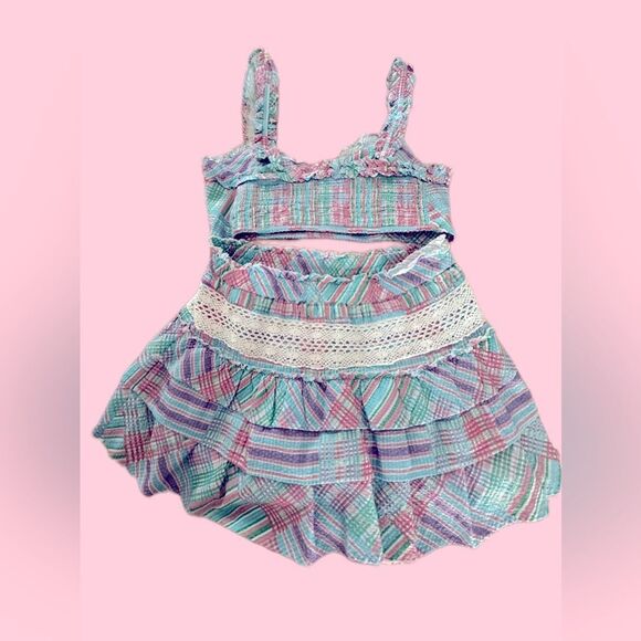 🍭LOVE SHACK FANCY🍭 - Matching crop top + high-rise layered skirt “SET”- XL - Picture 5 of 16